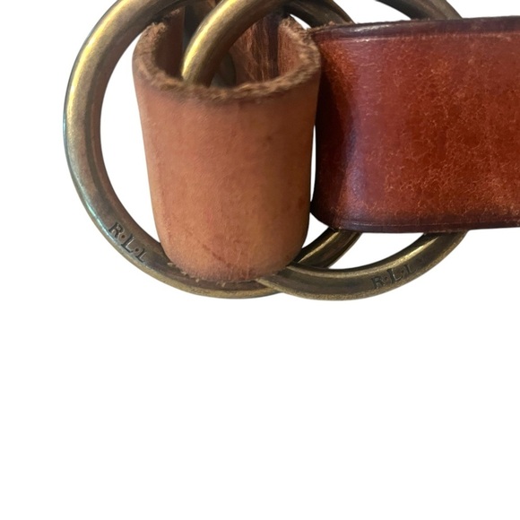 Ralph Lauren Tan Brown Leather Double-Ring Belt main image 5